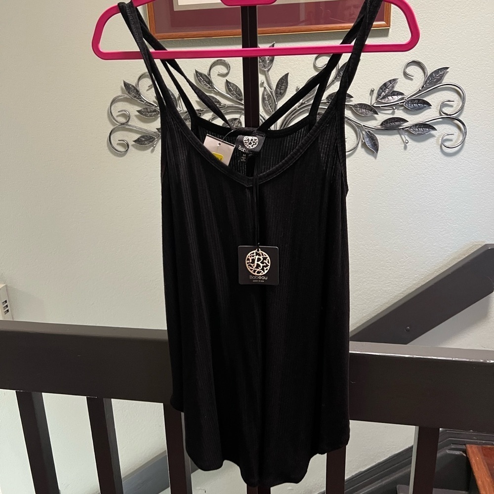 NWT Bobeau Black Textured Sleeveless Top Size Medium #106